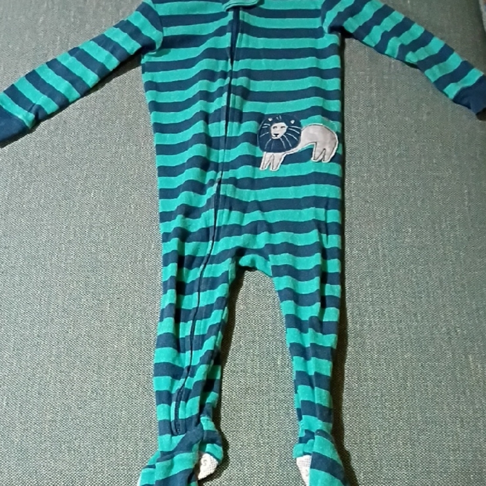 Carter's Teal and Navy Striped Footie
